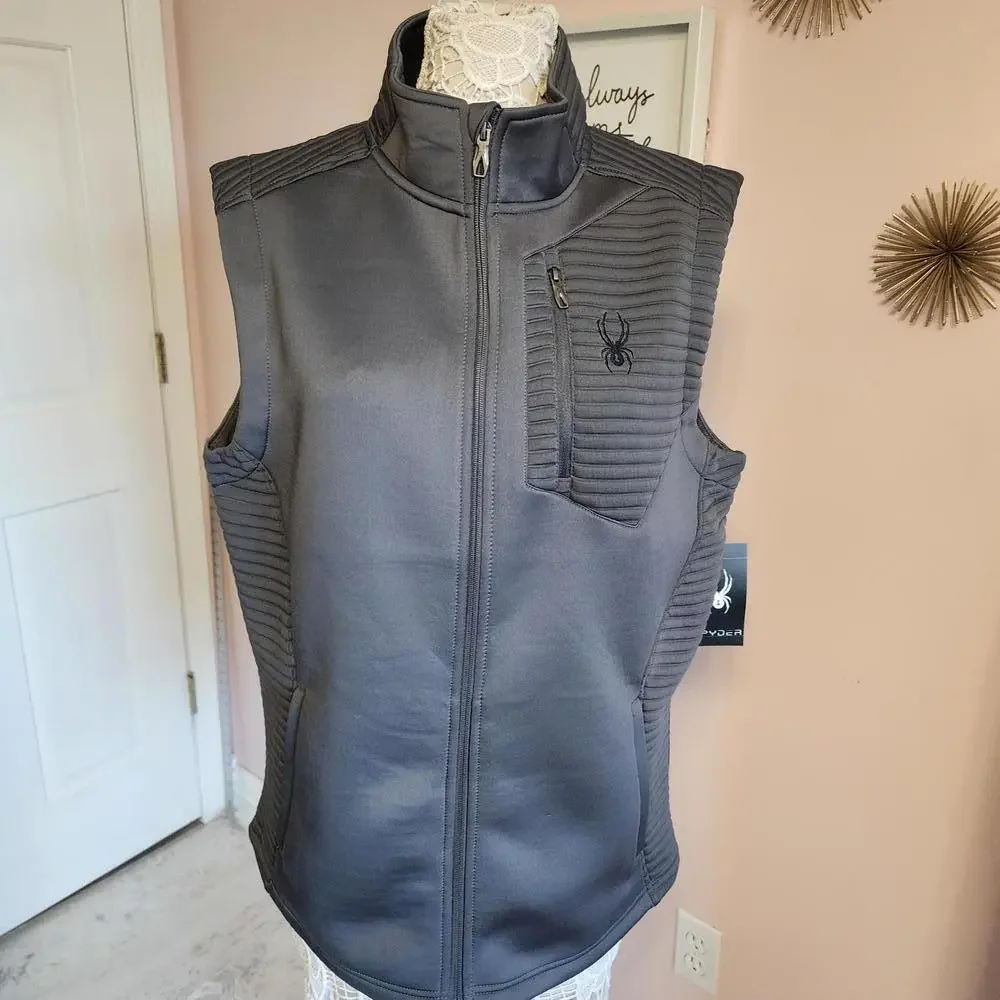 NWT Spyder Gray Vest logo little on back I thought it was a spyder logo FYI - Picture 1 of 5